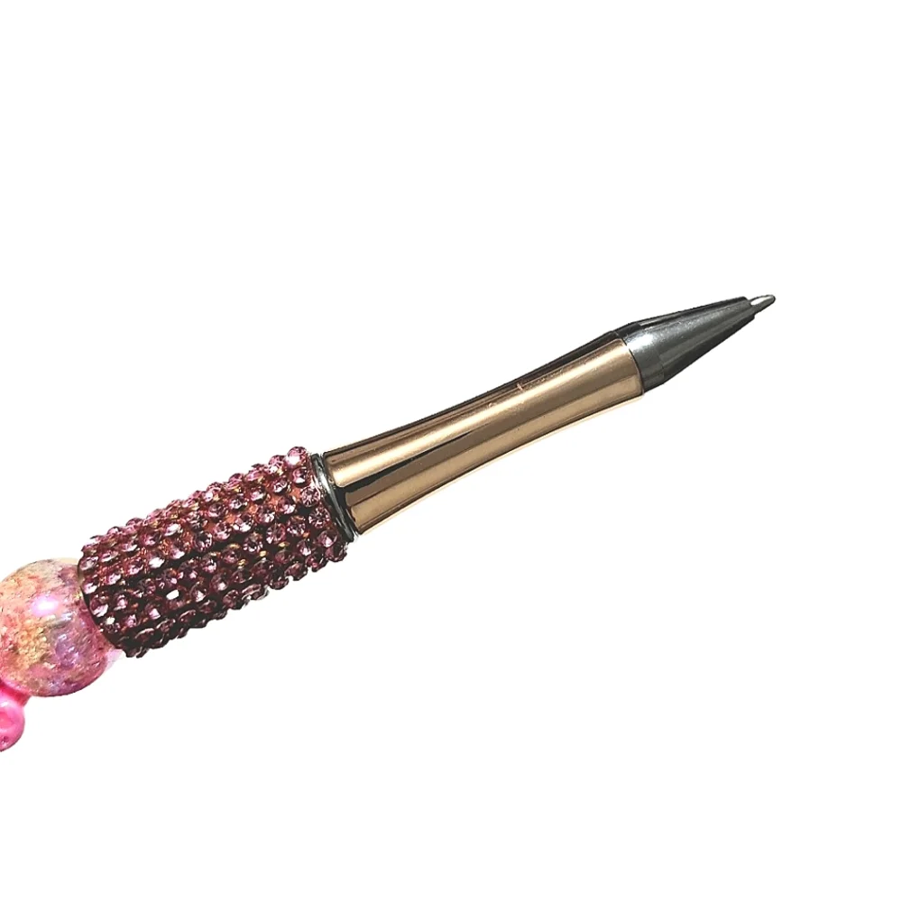 Bear Bling Beaded Ballpoint Twist Pen Pink Topper